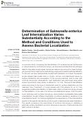 Cover page: Determination of Salmonella enterica Leaf Internalization Varies Substantially According to the Method and Conditions Used to Assess Bacterial Localization