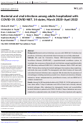 Cover page: Bacterial and viral infections among adults hospitalized with COVID-19, COVID-NET, 14 states, March 2020-April 2022.