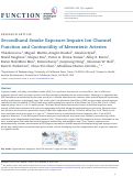 Cover page: Secondhand Smoke Exposure Impairs Ion Channel Function and Contractility of Mesenteric Arteries