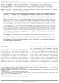 Cover page: What will my child's future hold? phenotypes of intellectual development in 2–8‐year‐olds with autism spectrum disorder