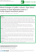 Cover page: Mixed strategies of griffon vultures¿ (Gyps fulvus) response to food deprivation lead to a hump-shaped movement pattern