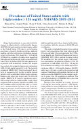 Cover page: Prevalence of United States adults with triglycerides ≥ 135 mg/dL: NHANES 2007–2014