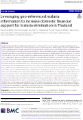 Cover page: Leveraging geo-referenced malaria information to increase domestic financial support for malaria elimination in Thailand