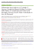 Cover page: Differential Associations of Cystatin C Versus Creatinine-Based Kidney Function With Risks of Cardiovascular Event and Mortality Among South Asian Individuals in the UK Biobank.