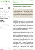 Cover page: The evolution of species recognition labels in insects