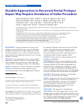 Cover page: Durable Approaches to Recurrent Rectal Prolapse Repair May Require Avoidance of Index Procedure