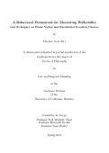Cover page: A Behavioral Framework for Measuring Walkability and its Impact on Home Values and Residential Location Choices