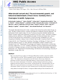 Cover page: What Should I Eat and Why? The Environmental, Genetic, and Behavioral Determinants of Food Choice: Summary from a Pennington Scientific Symposium