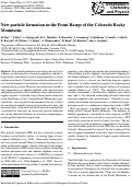 Cover page: New particle formation in the Front Range of the Colorado Rocky Mountains