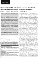 Cover page: Phase‐contrast MRI with hybrid one and two‐sided flow‐encoding and velocity spectrum separation