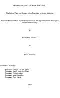 Cover page: The Role of Pain and Anxiety in the Transition to Opioid Addiction