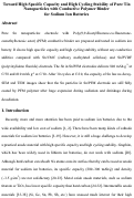 Cover page: Toward high specific capacity and high cycling stability of pure tin nanoparticles with conductive polymer binder for sodium ion batteries