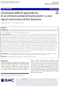 Cover page: Clostridium difficile appendicitis in an immunocompromised patient: a case report and review of the literature