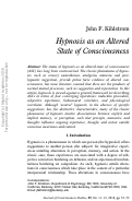 Cover page: Hypnosis as an Altered State of Consciousness