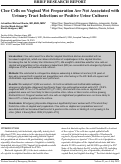 Cover page: Clue Cells on Vaginal Wet Preparation Are Not Associated with Urinary Tract Infections or Positive Urine Cultures