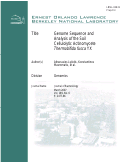 Cover page: Genome Sequence and Analysis of the Soil Cellulolytic Actinomycete Thermobifida fusca