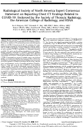 Cover page: Radiological Society of North America Expert Consensus Statement on Reporting Chest CT Findings Related to COVID-19. Endorsed by the Society of Thoracic Radiology, the American College of Radiology, and RSNA - Secondary Publication