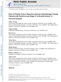 Cover page: Role of Primary Tumor Resection Among Chemotherapy-Treated Patients with Synchronous Stage IV Colorectal Cancer: A Survival Analysis