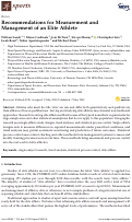 Cover page: Recommendations for Measurement and Management of an Elite Athlete