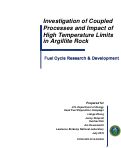 Cover page: Investigation of Coupled Processes and Impact of High Temperature Limits in Argillite Rock: