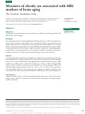 Cover page: Measures of obesity are associated with MRI markers of brain aging: The Northern Manhattan Study.