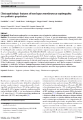 Cover page: Clinicopathologic features of non-lupus membranous nephropathy in a pediatric population