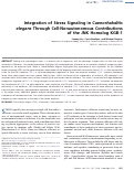 Cover page: Integration of Stress Signaling in Caenorhabditis elegans Through Cell Non-autonomous Contributions of the JNK Homolog KGB-1