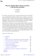 Cover page: Min-max minimal disks with free boundary in riemannian manifolds