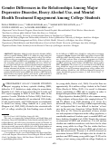 Cover page: Gender Differences in the Relationships Among Major Depressive Disorder, Heavy Alcohol Use, and Mental Health Treatment Engagement Among College Students.