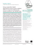 Cover page: Using a population-based observational cohort study to address difficult comparative effectiveness research questions: the CEASAR study.