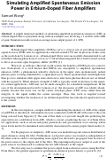 Cover page of Simulating Amplified Spontaneous Emission Power in Erbium-Doped Fiber Amplifiers