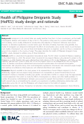 Cover page: Health of Philippine Emigrants Study (HoPES): study design and rationale