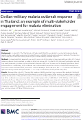 Cover page: Civilian-military malaria outbreak response in Thailand: an example of multi-stakeholder engagement for malaria elimination