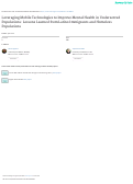 Cover page: Leveraging Mobile Technologies to Improve Mental Health in Underserved Populations: Lessons Learned From Latino Immigrants and Homeless Populations
