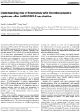 Cover page: Understanding risk of thrombosis with thrombocytopenia syndrome after Ad26.COV2.S vaccination