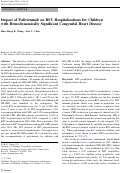 Cover page: Impact of Palivizumab on RSV Hospitalizations for Children with Hemodynamically Significant Congenital Heart Disease