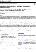 Cover page: Big advocacy, little recognition: the hidden work of Black patients in precision medicine.