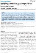 Cover page: Emotion Regulation as the Foundation of Political Attitudes: Does Reappraisal Decrease Support for Conservative Policies?