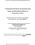 Cover page: A mathematical model for the branched chain amino acid biosynthetic pathways of Escherichia coli K12