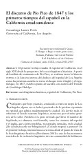 Cover page: El discurso de Pío Pico de 1847 y los primeros tiempos del español en la California estadounidense