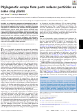 Cover page: Phylogenetic escape from pests reduces pesticides on some crop plants