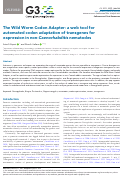 Cover page: The Wild Worm Codon Adapter: a web tool for automated codon adaptation of transgenes for expression in non-Caenorhabditis nematodes.