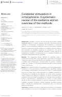 Cover page: Cerebellar stimulation in schizophrenia: A systematic review of the evidence and an overview of the methods.