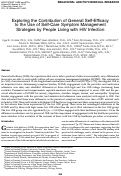 Cover page: Exploring the Contribution of General Self-Efficacy to the Use of Self-Care Symptom Management Strategies by People Living with HIV Infection