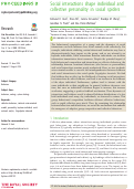 Cover page: Social interactions shape individual and collective personality in social spiders