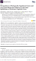 Cover page: Deregulation of Biologically Significant Genes and Associated Molecular Pathways in the Oral Epithelium of Electronic Cigarette Users