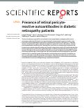 Cover page: Presence of retinal pericyte-reactive autoantibodies in diabetic retinopathy patients