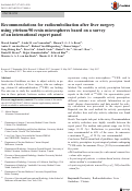 Cover page: Recommendations for radioembolisation after liver surgery using yttrium-90 resin microspheres based on a survey of an international expert panel