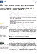 Cover page: CD46 Genetic Variability and HIV-1 Infection Susceptibility