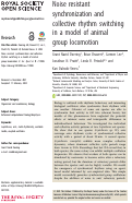 Cover page: Noise resistant synchronization and collective rhythm switching in a model of animal group locomotion